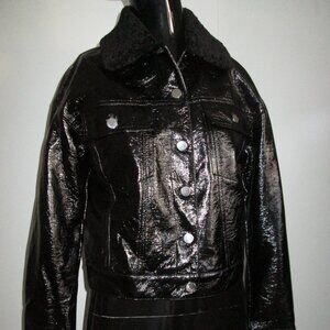 DOLCE CABO black faux leather moto jacket